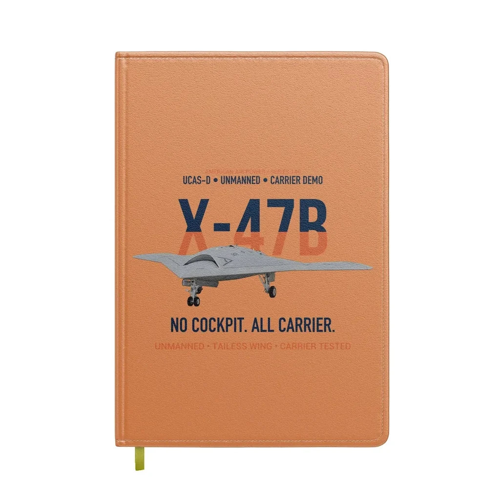 X-47B UCAS-D Carrier Wing Without a Cockpit design on orange notebook
