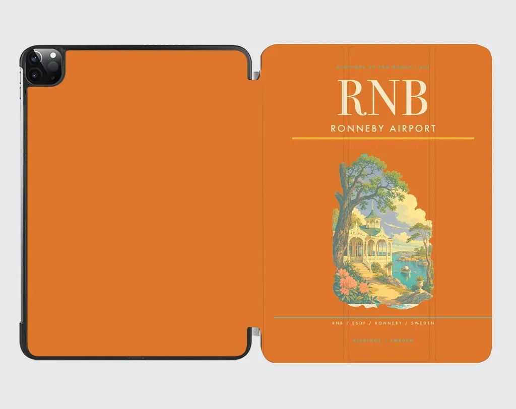 Ronneby Airport (RNB) design on orange ipad tablet case