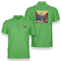 Thumbnail for VINTAGE G4338 - The Canyon Echo Run - Double-Side Polo T-Shirt design on lightgreen