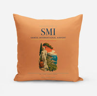 Thumbnail for Samos International Airport (SMI) design on orange pillow
