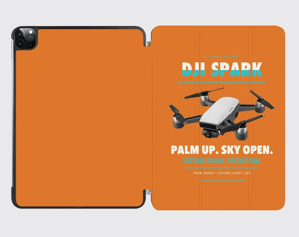DJI Spark design on orange ipad tablet case