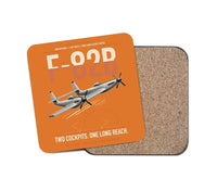 Thumbnail for F-82B Twin Mustang design on orange 1 piece coaster