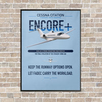 Thumbnail for Cessna Citation Encore+ vertical canvas print - framed - light blue background