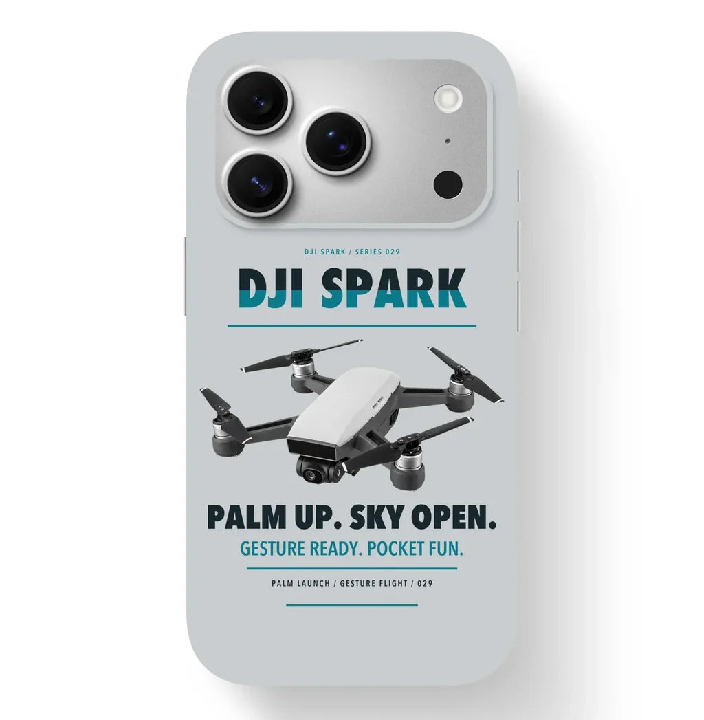 DJI Spark Case design on light gray iphone case