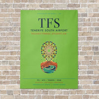 Thumbnail for Tenerife South Airport TFS vertical canvas print - no frame - light green background