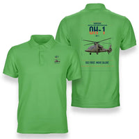 Thumbnail for Kawasaki OH-1 design on light green double-side polo t-shirt, double-side print