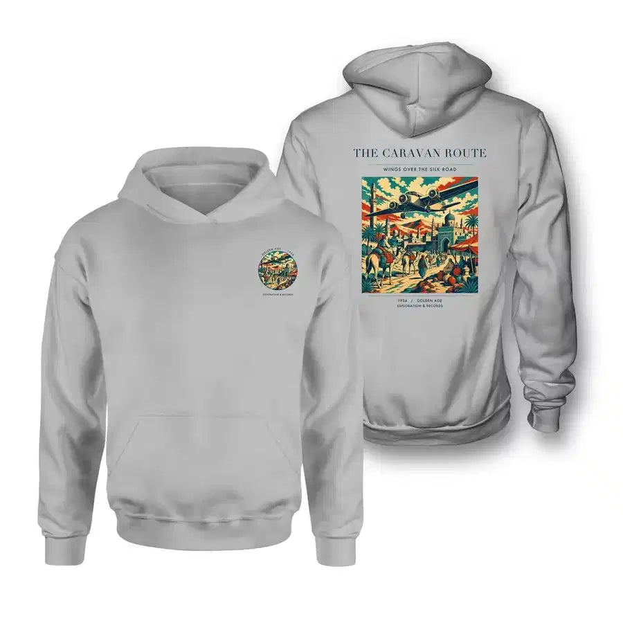 VINTAGE G4040 - The Caravan Route - Double-Side Hoodie design on lightgray double side