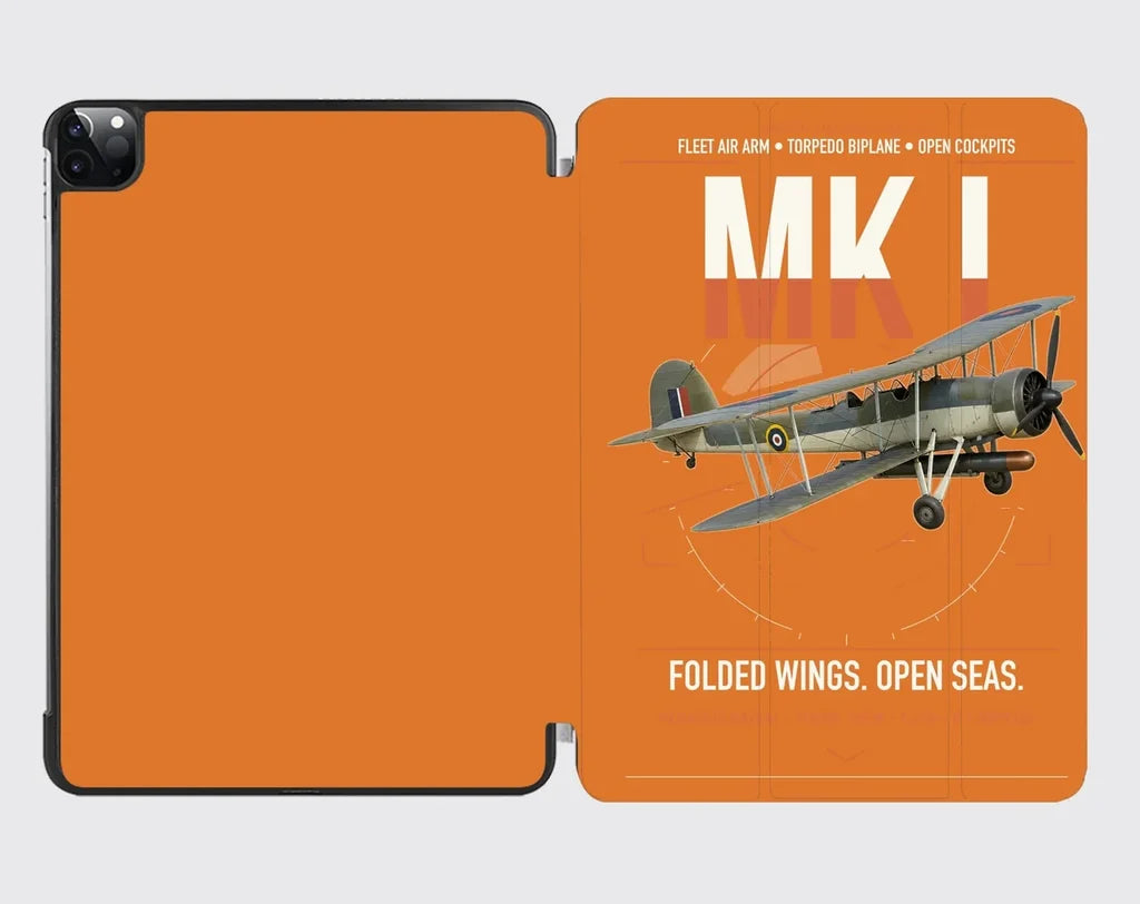 Fairey Swordfish Mk I design on orange ipad tablet case