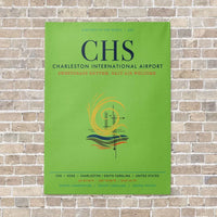 Thumbnail for Charleston International Airport CHS vertical canvas print - no frame - light green background