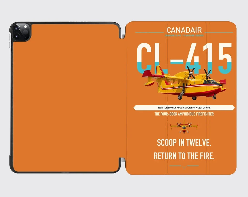 Canadair CL-415 design on orange ipad tablet case