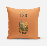 Thumbnail for Timișoara Traian Vuia International Airport (TSR) design on orange pillow