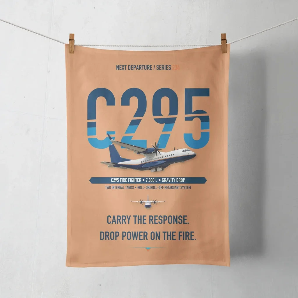 Airbus C295 Firefighter design on orange towel