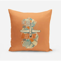 Thumbnail for The Grid Looks Different From Above design on orange pillow