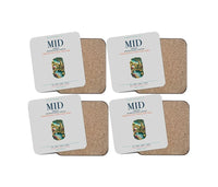 Thumbnail for Merida International Airport (MID) design on light gray 4 pieces set coaster
