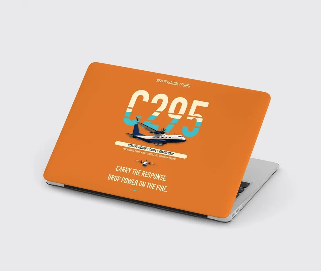 Airbus C295 Firefighter design on orange MacBook case