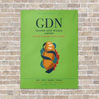 Thumbnail for Gdańsk Lech Wałęsa Airport GDN vertical canvas print - no frame - light green background