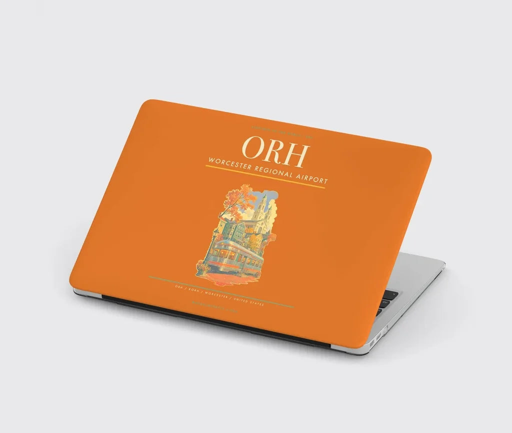 Worcester Regional Airport (ORH) design on orange MacBook case