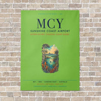 Thumbnail for Sunshine Coast Airport MCY vertical canvas print - no frame - light green background