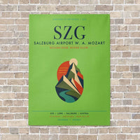 Thumbnail for Salzburg Airport SZG vertical canvas print - no frame - light green background