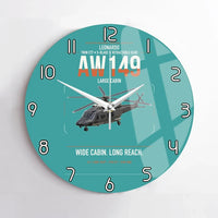 Thumbnail for Leonardo AW149 design on turquoise no frame wall clock