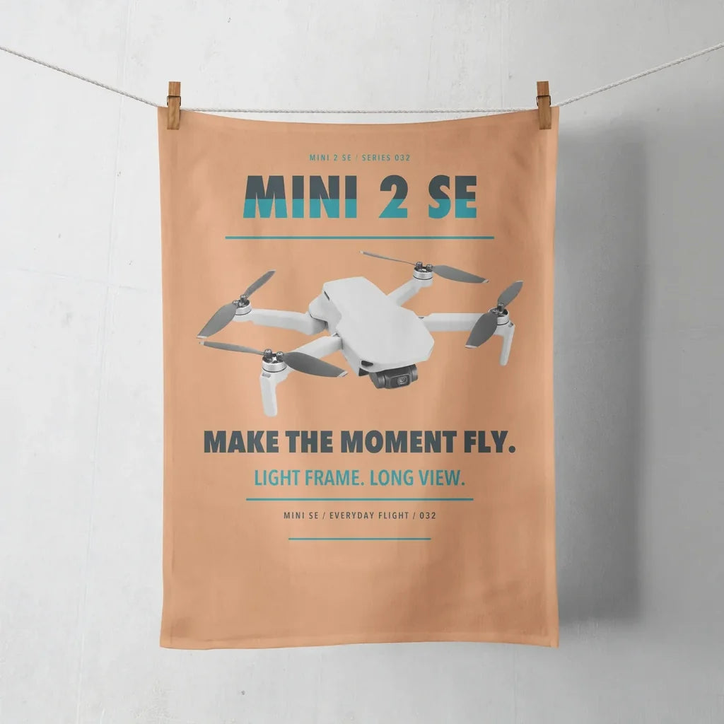 DJI Mini 2 SE design on orange towel