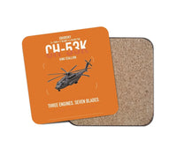 Thumbnail for Sikorsky CH-53K King Stallion design on orange 1 piece coaster