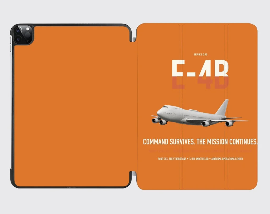 E-4B Nightwatch design on orange ipad tablet case