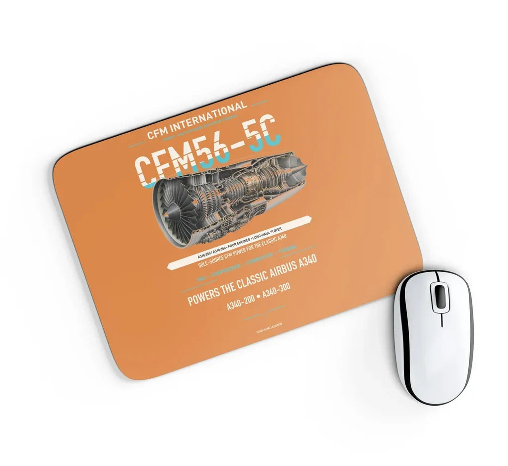 CFM56-5C design on orange rectangle mouse pad