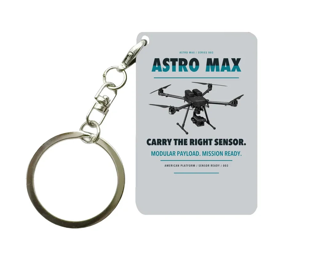 Freefly Astro Max Key Chain design on light gray key chain