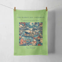 Thumbnail for VINTAGE G4404 - The Market Day Amphibian - Designed Towels design on lightgreen