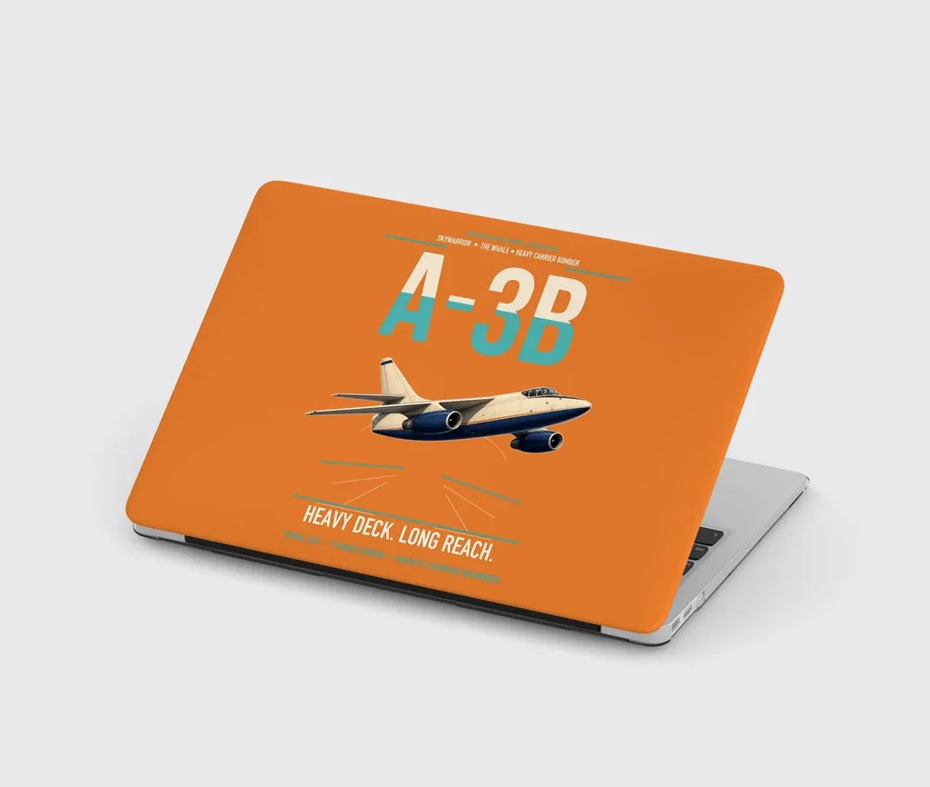 A-3B Skywarrior design on orange MacBook case