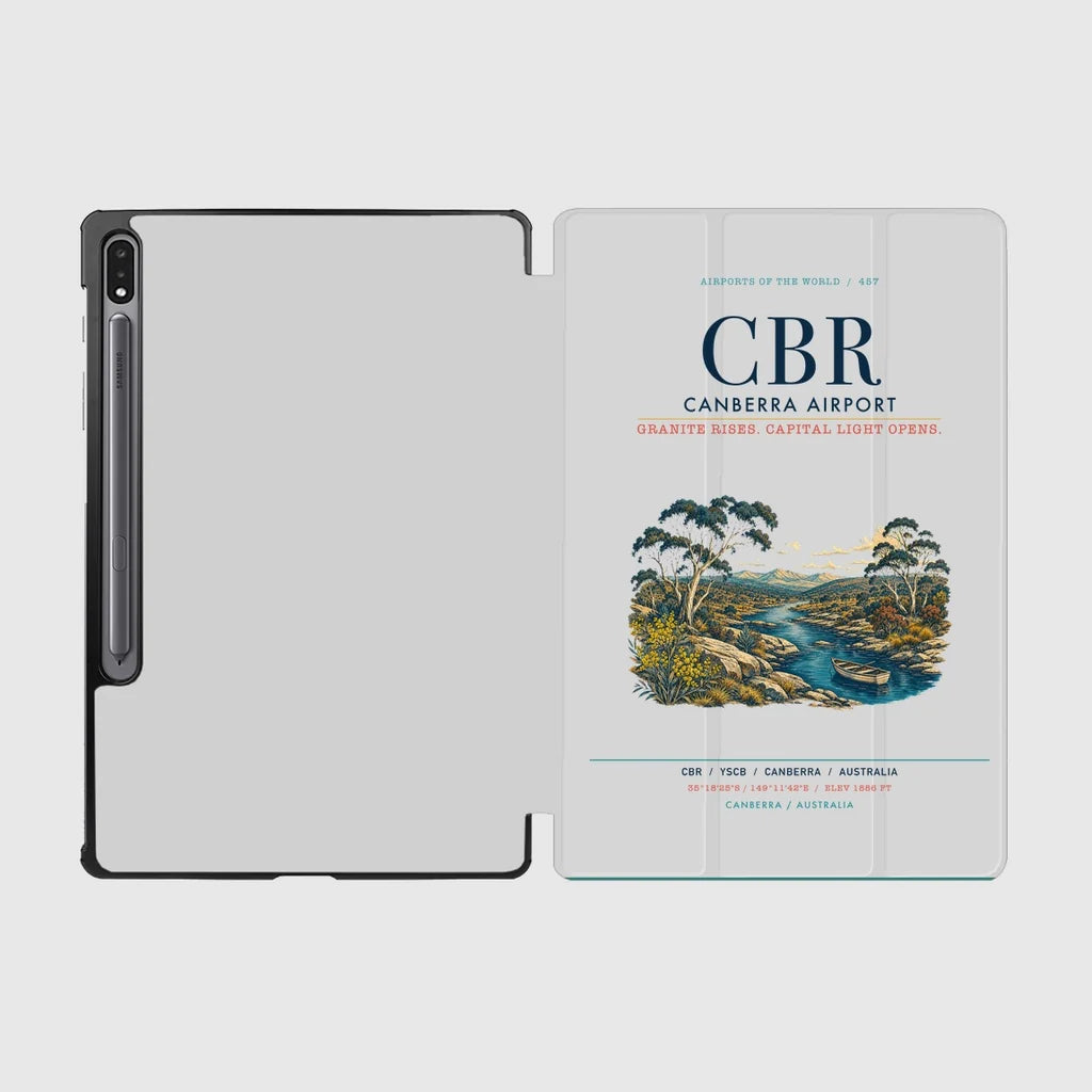 Canberra Airport (CBR) design on light gray samsung tablet tablet case