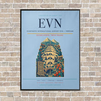 Thumbnail for Zvartnots International Airport EVN — Yerevan vertical canvas print - framed - light blue background