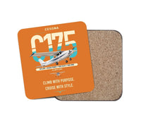 Thumbnail for Cessna 175 Skylark design on orange 1 piece coaster