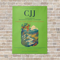 Thumbnail for Cheongju International Airport CJJ vertical canvas print - no frame - light green background