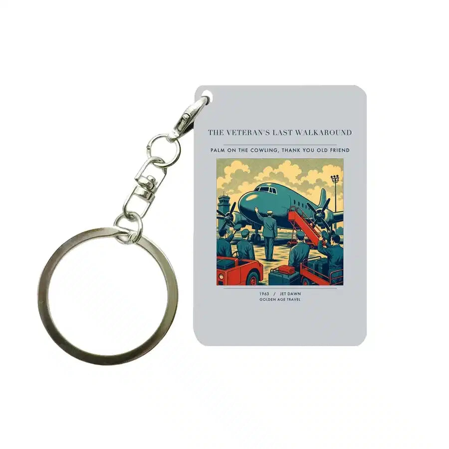 VINTAGE G4453 - The Veteran's Last Walkaround - Designed Key Chain design on lightgray