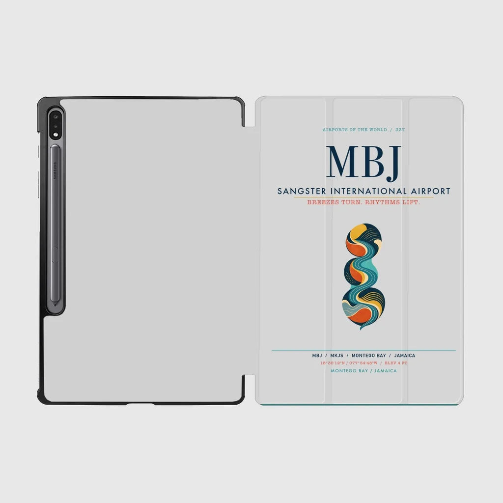 Sangster International Airport (MBJ) design on light gray samsung tablet tablet case