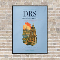 Thumbnail for Dresden Airport DRS vertical canvas print - framed - light blue background