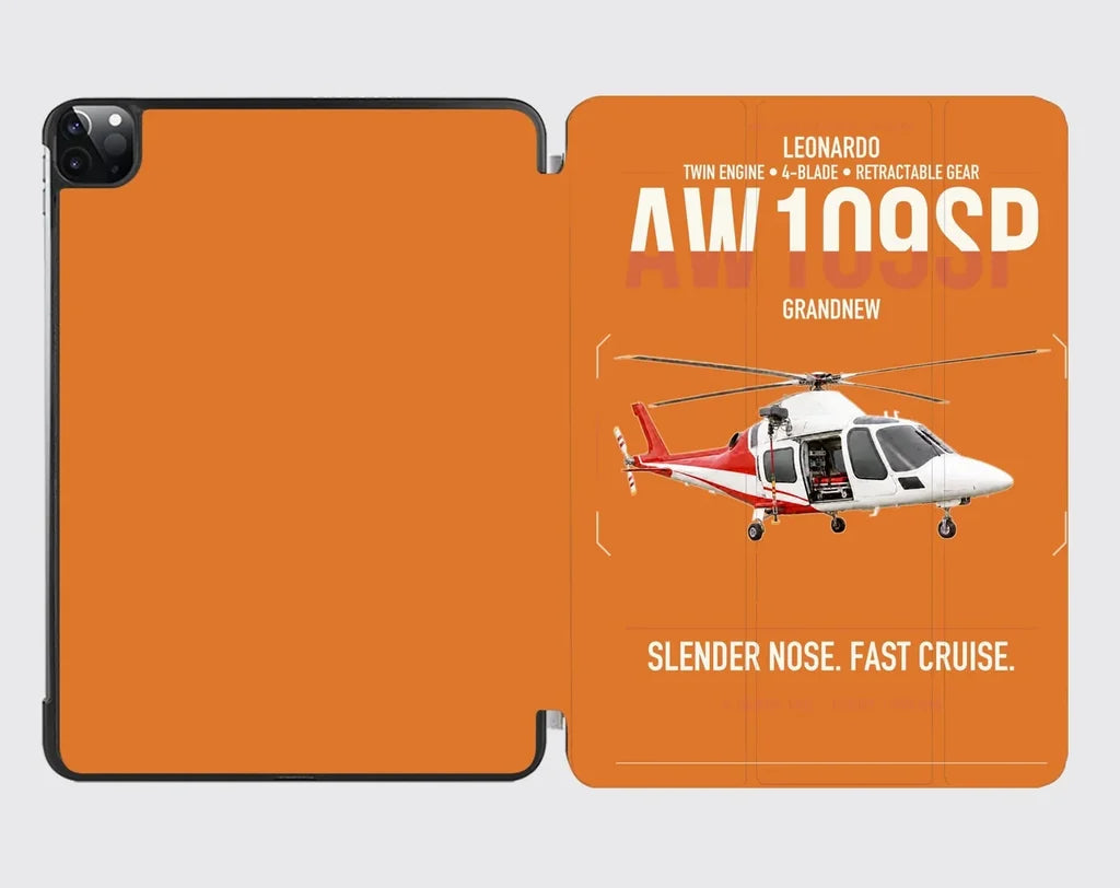 Leonardo AW109SP GrandNew design on orange ipad tablet case