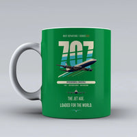 Thumbnail for Boeing 707-320C double-side print on green ceramic mug