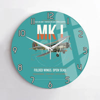 Thumbnail for Fairey Swordfish Mk I design on turquoise no frame wall clock