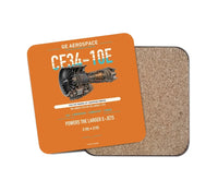 Thumbnail for CF34-10E design on orange 1 piece coaster