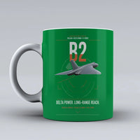 Thumbnail for Avro Vulcan B2 design on green ceramic mug, double-side print
