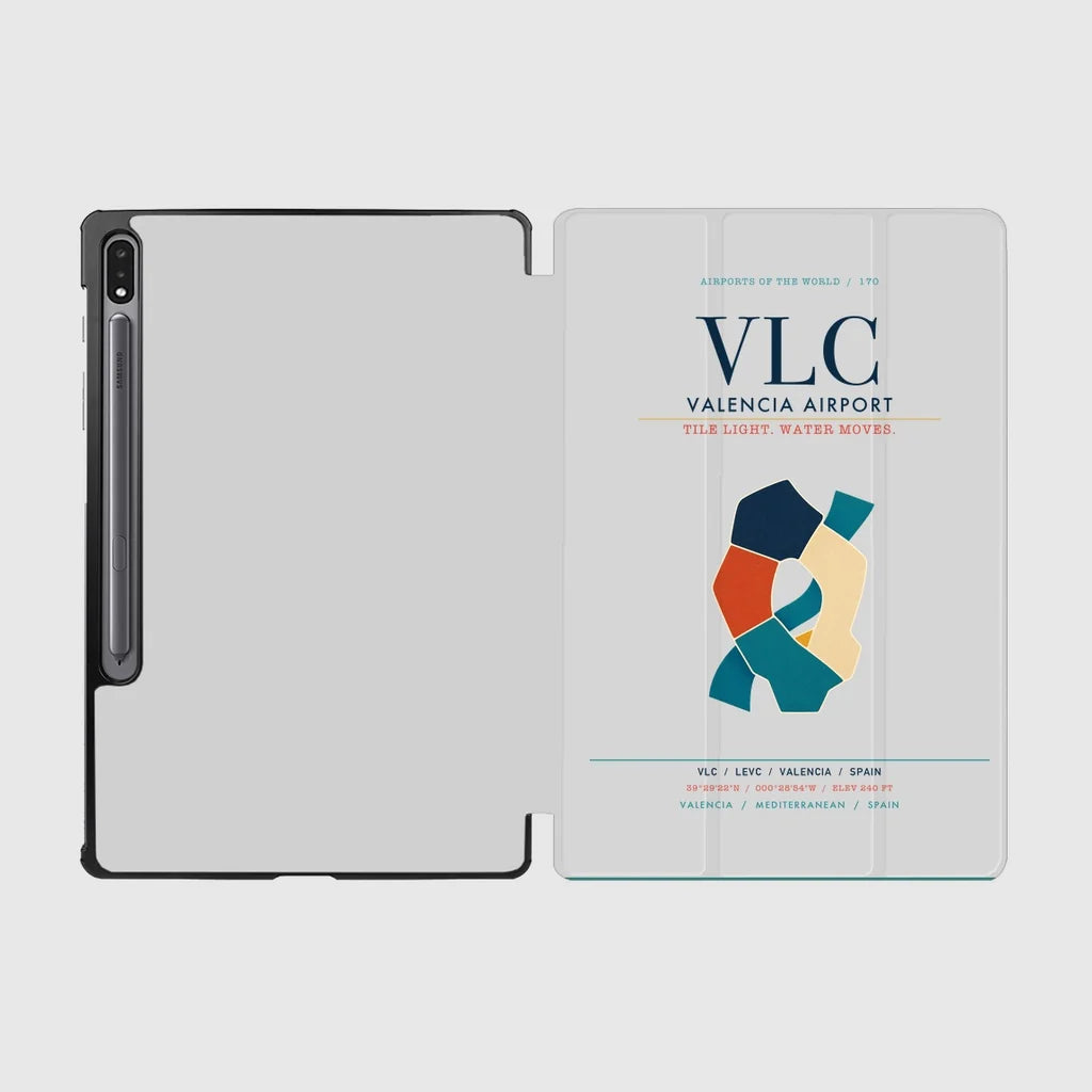 Valencia Airport (VLC) design on light gray samsung tablet tablet case