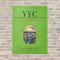 Thumbnail for YYC Calgary International Airport vertical canvas print - no frame - light green background