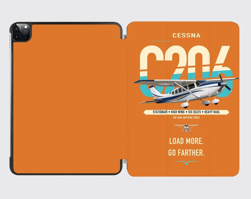 Cessna 206 Stationair design on orange ipad tablet case