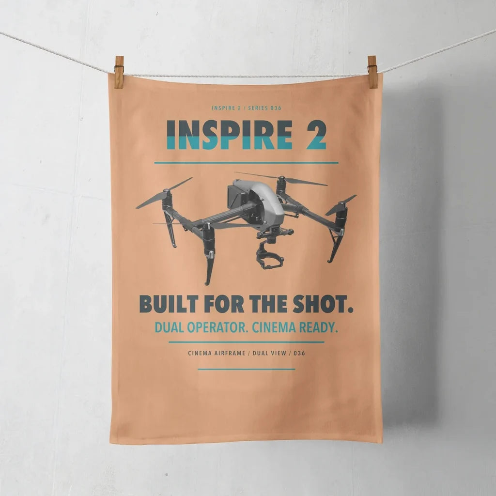 DJI Inspire 2 design on orange towel