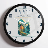 Thumbnail for St. John's International Airport (YYT) design on light gray framed wall clock