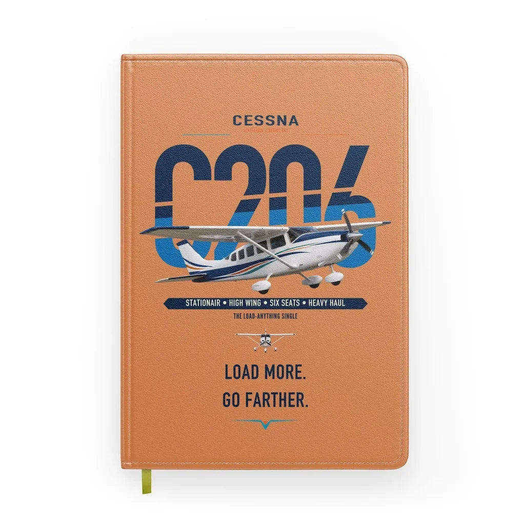 Cessna 206 Stationair design on orange notebook