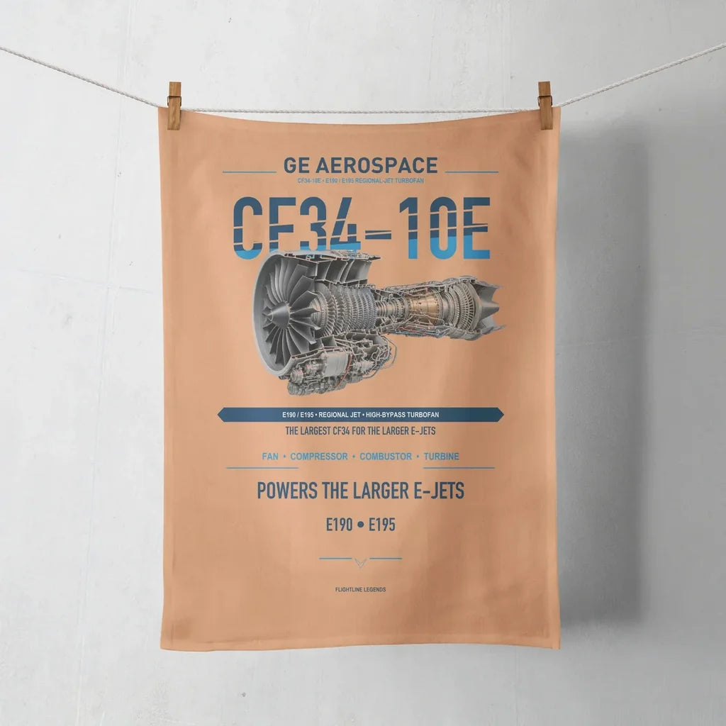 CF34-10E design on orange towel